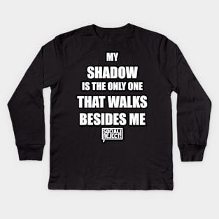 My Shadow Is The Only One That Walks Besides Me (White) Kids Long Sleeve T-Shirt